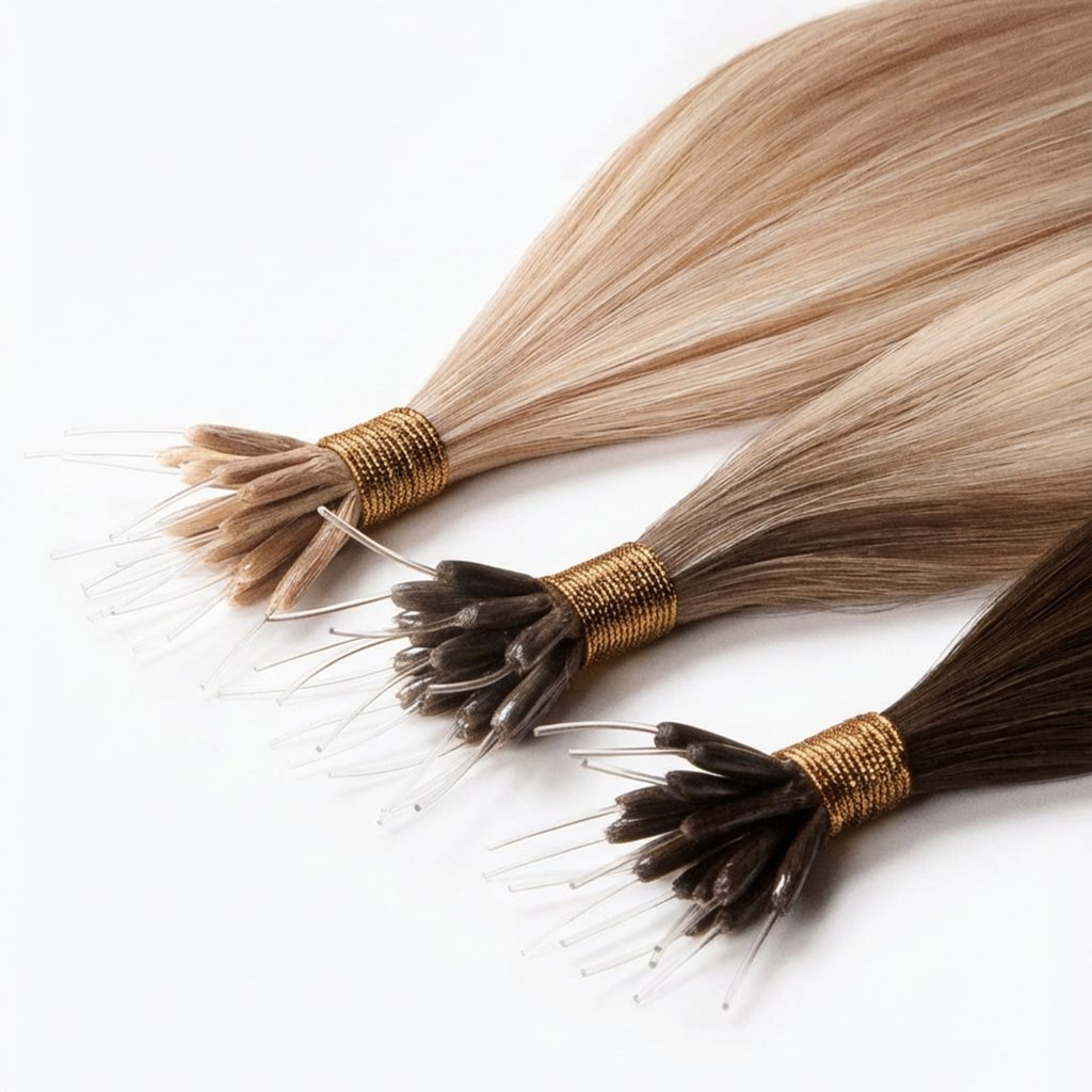 human natural virgin remy cuticle vietnam european nano ring keratin hair extensions
