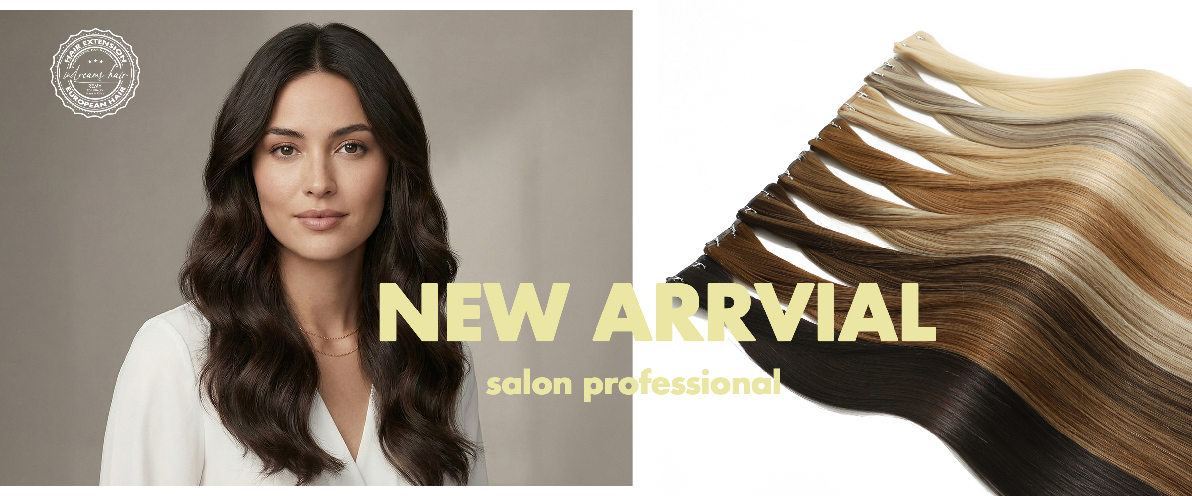 New arrival premium 100% virgin remy cuticle European human hair tape extensions in gradient colors for B2B wholesalers, online brands, and elite salons.